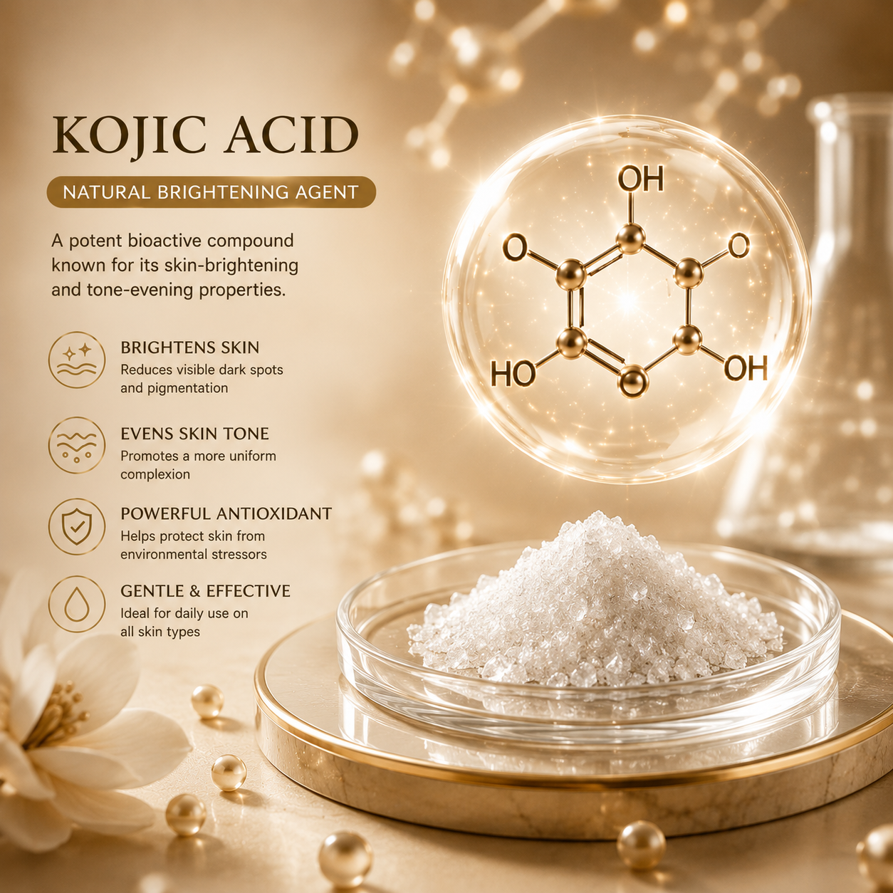 Kojic acid for dark spots skincare ingredient benefits